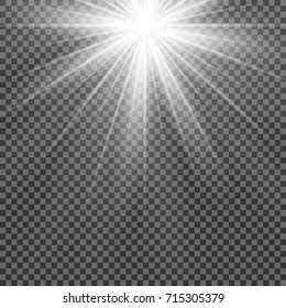 Vector transparent sunlight special lens flare light effect.