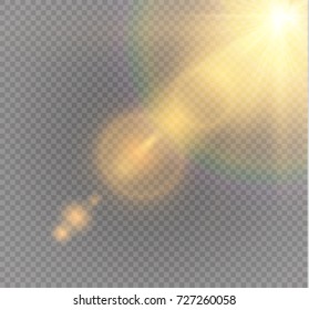 Vector transparent sunlight special lens flare light effect.