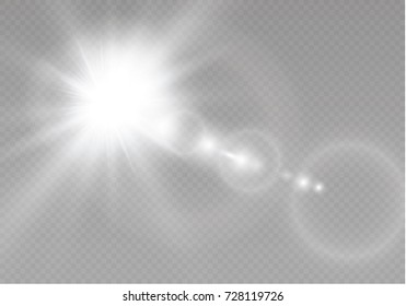 Vector transparent sunlight special lens flare light effect.