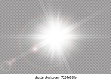 Vector transparent sunlight special lens flare light effect.