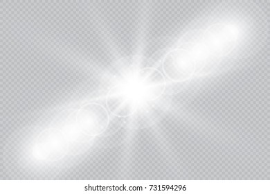 Vector transparent sunlight special lens flare light effect.
