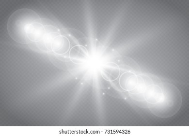 Vector transparent sunlight special lens flare light effect.