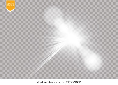 Vector transparent sunlight special lens flare light effect. Sun flash with rays and spotlight. eps 10