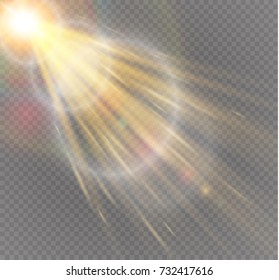 Vector transparent sunlight special lens flare light effect.