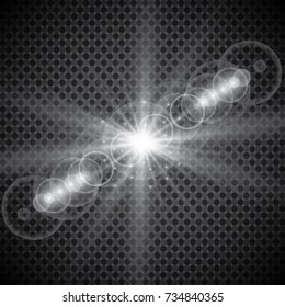 Vector transparent sunlight special lens flare light effect. Sun flash with rays and spotlight