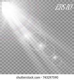 Vector transparent sunlight special lens flare light effect.