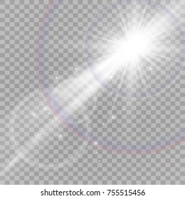 Vector transparent sunlight special lens flare light effect.