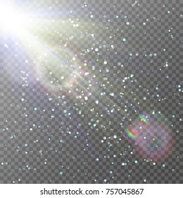 Vector transparent sunlight special lens flare light effect