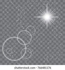 Vector transparent sunlight special lens flare light effect.