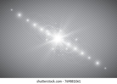 Vector transparent sunlight special lens flare light effect. Sun flash with rays and spotlight