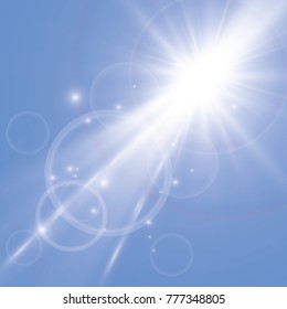 Vector transparent sunlight special lens flare light effect.