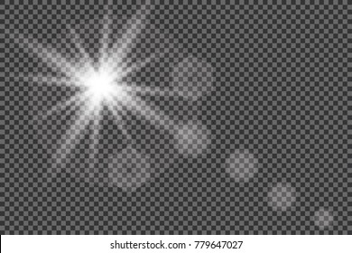 Vector transparent sunlight special lens flare light effect.
