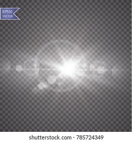 Vector transparent sunlight special lens flare light effect.
