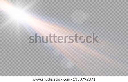 Vector transparent sunlight special lens flash light effect.front sun lens flash. Vector blur in the light of radiance. Element of decor.