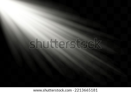 Vector transparent sunlight special lens flash light effect.