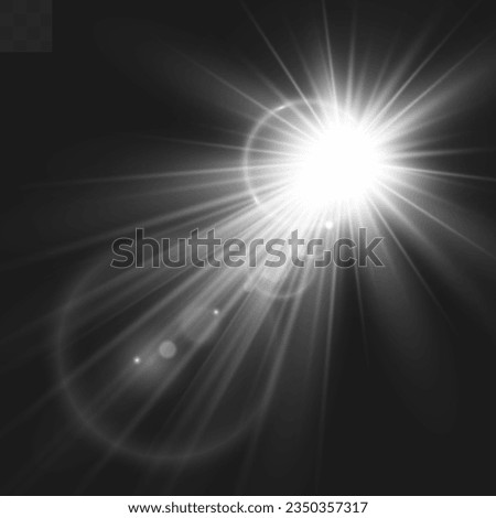 Vector transparent sunlight special lens flare light effect. Bright beautiful star. Light from the rays.	