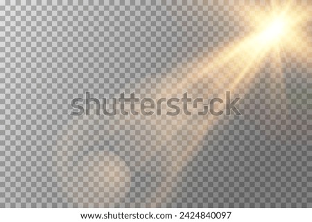 Vector transparent sunlight special lens flare light effect. Sun flash	