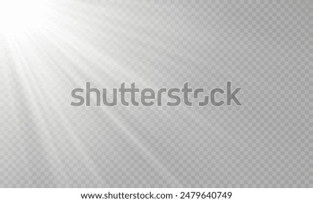 Vector transparent sunlight with special lens flare effect. png