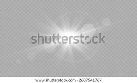 Vector transparent sunlight special lens flare light effect. PNG. Vector illustration	