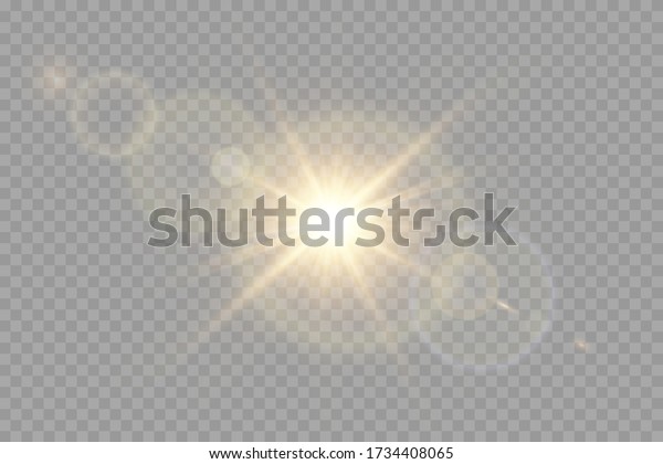 Vector\
transparent sunlight special lens flash light effect.front sun lens\
flash. Vector blur in the light of\
radiance.