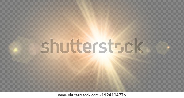 Vector transparent sunlight special lens flash\
light effect.front sun lens flash. Vector blur in the light of\
radiance. Element of\
decor.