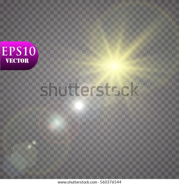ベクター透明サンライトの特殊なレンズフレアライトエフェクト Sun Flash のベクター画像素材 ロイヤリティフリー