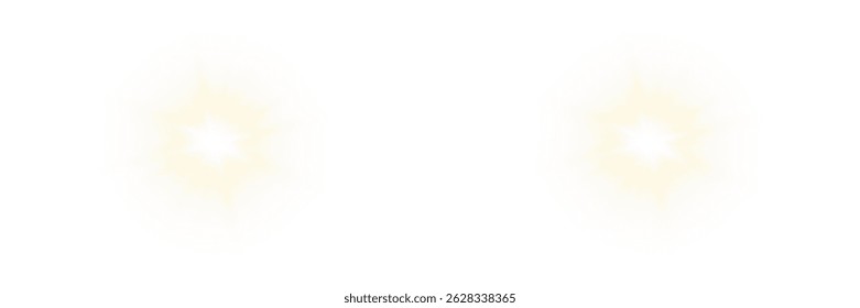 Vector transparent sunlight with sun glare. Overlay, Sun rays and glare, Sun, sunrays, light transitions, lens flare, light leaks and glare in PNG format. PNG sunlight flare. Golden flash and glare.