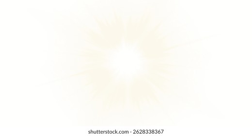 Vector transparent sunlight with sun glare. Overlay, Sun rays and glare, Sun, sunrays, light transitions, lens flare, light leaks and glare in PNG format. PNG sunlight flare. Golden flash and glare.