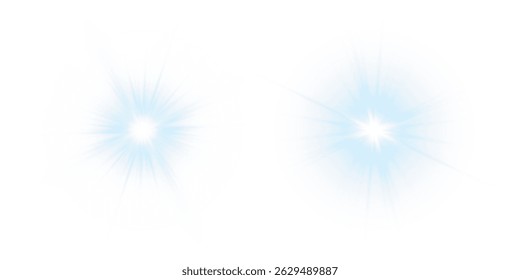 Vector transparent sunlight with sun glare. Overlay, Sun rays and glare, Sun, sunrays, light transitions, lens flare, light leaks and glare in PNG format. PNG sunlight flare. Golden flash and glare.	