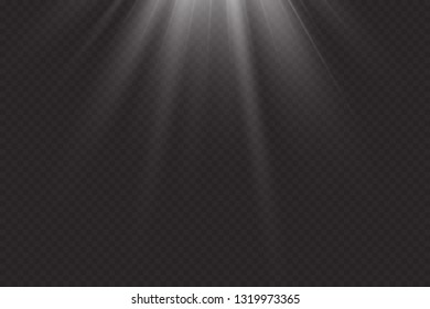 Vector transparent sunlight.Vector scene illuminated by spotlight . Light effect on transparent background
