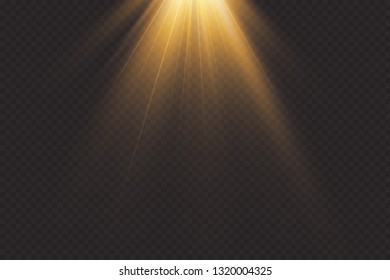 Vector transparent sunlight.Vector scene illuminated by spotlight . Light effect on transparent background
