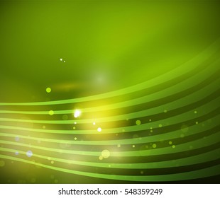 Vector transparent wave lines on color blur silk abstract background. Technology or business wallpaper or template