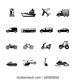 vector  transport icon set