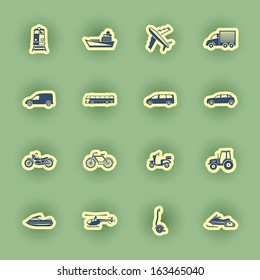 vector  transport icon set