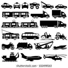 Vector. Transport silhouettes.