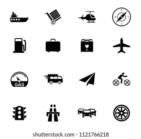 vector transport, tavel, shipping and automobile icons set