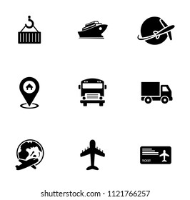 vector transport, tavel, shipping and automobile icons set