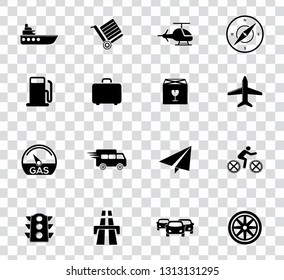 vector transport, tavel, shipping and automobile icons set