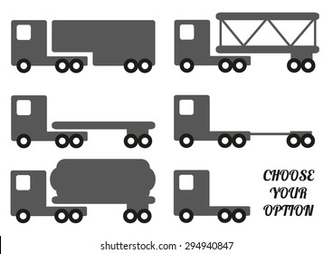 Vector transport trucks, different kinds.