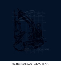 vector de transporte, excavadora, ilustración gráfica de diseño