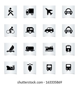 Vector transportation icons set.