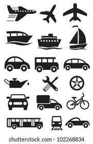 Vector transportation stylish icons set