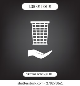 Vector trash basket icon