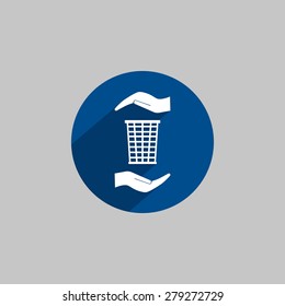 Vector trash basket icon
