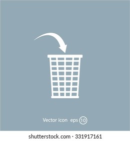 Vector trash basket icon