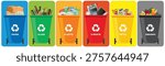 Vector of Trash bin according to category so that it can be sorted