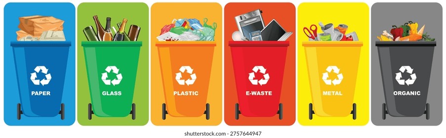 Vector de la papelera según la categoría para que pueda ser clasificado