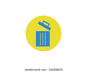 Vector trash bin icon symbol. Flat design style