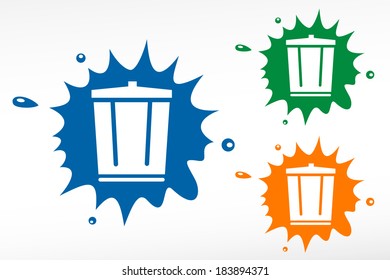 Vector trash can - color blob