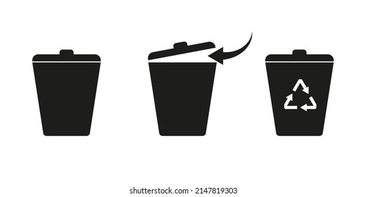 icono de la papelera vectorial. Iconos negros en un fondo blanco. eps10